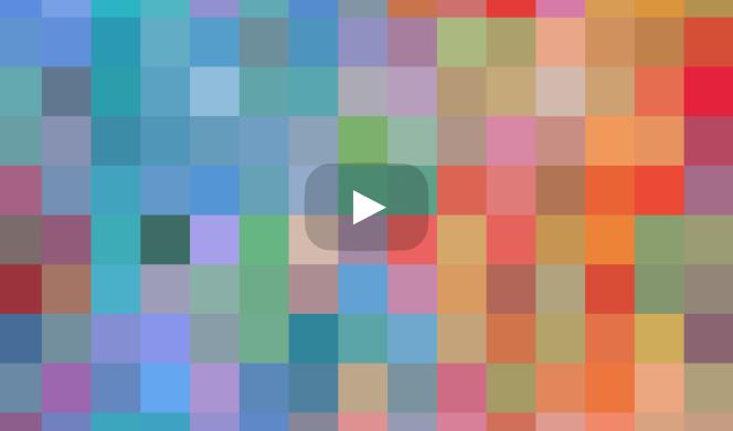 Many rows of small squares in colors ranging from aqua blue to mustard yellow to red